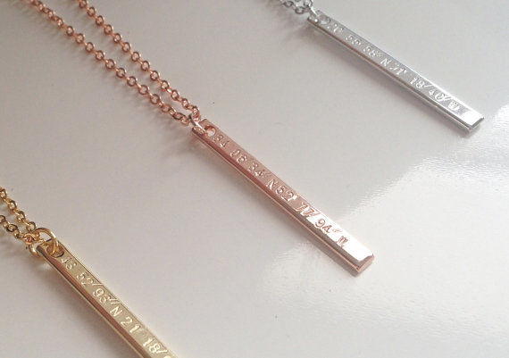 Engraved Coordinate Necklaces