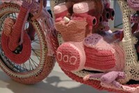 Knitted Pink Bike Socks Image 2