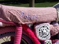 Knitted Pink Bike Socks Image 4