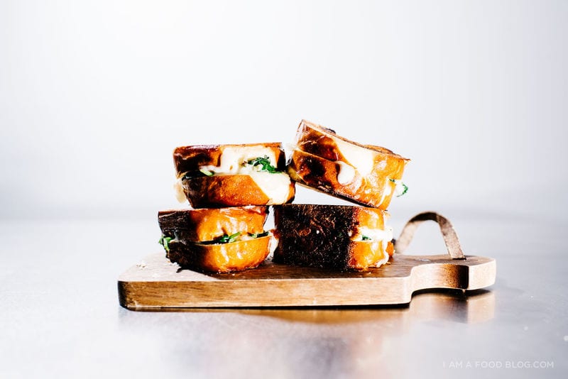 Veggie Pretzel Grilled Cheeses