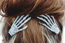 Skeletal Hand Hair Clips