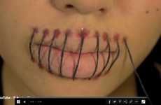 Stitched Mouth Halloween Makeup