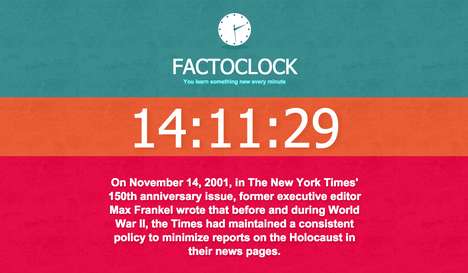 Educational Web Clocks: Factoclock Teaches You New Fun Facts Every ...