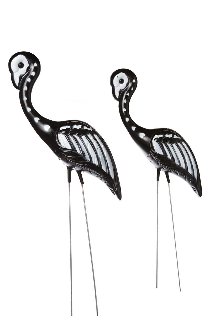 Skeletal Flamingo Ornaments