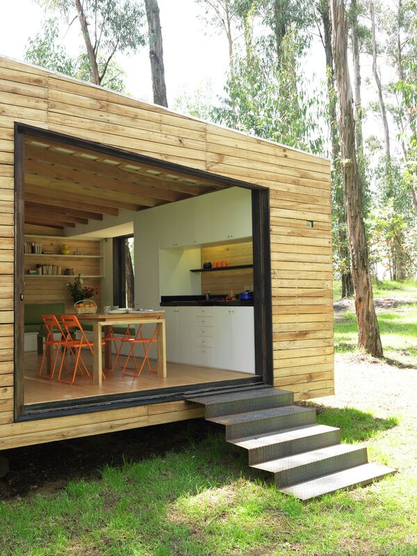 Green-Roofed Wooden Houses