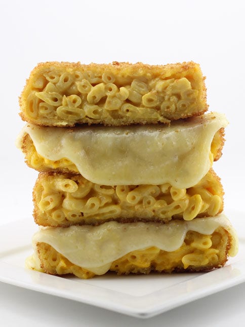 Fried Cheesy Macaroni Sandwiches