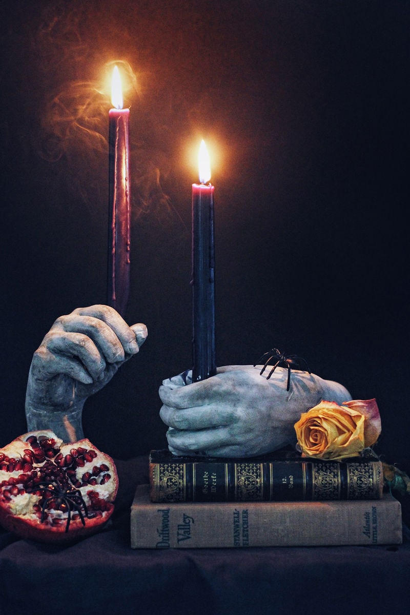 Plaster Hand Candlesticks