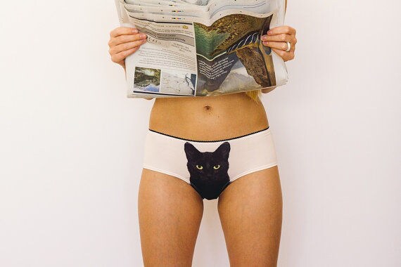Feline-Adorned Panties