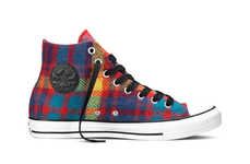 Plaid-Patterned Sneakers