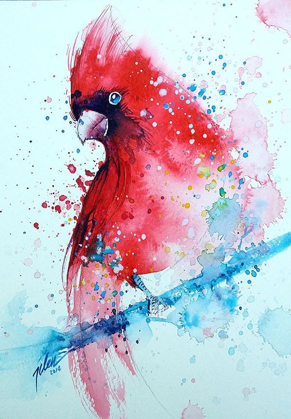 Splattered Watercolor Paintings