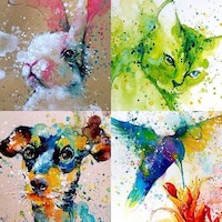 Splattered Watercolor Paintings Image 2