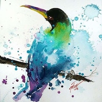 Splattered Watercolor Paintings Image 4