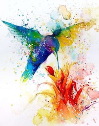 Splattered Watercolor Paintings Image 8