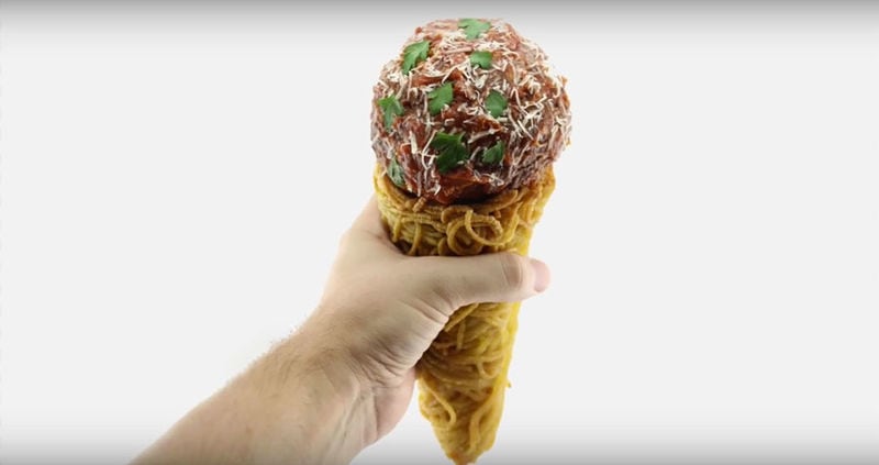Meatball Pasta Cones