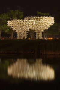 Illuminated Bamboo Towers Image 3