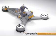 Three-Wheeled Flying Machines