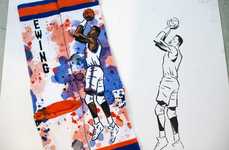 Artist-Designed Basketball Socks