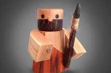 Wooden Warrior Figurines
