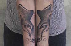 Split-Faced Animal Tattoos
