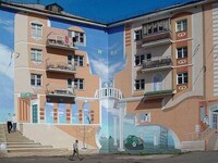 3-D Art Transforms Buildings-Graffiti and Sidewalk art Image 3
