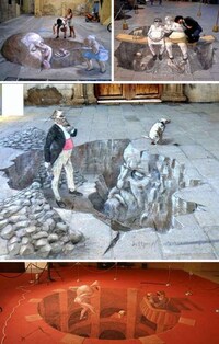 3-D Art Transforms Buildings-Graffiti and Sidewalk art Image 5