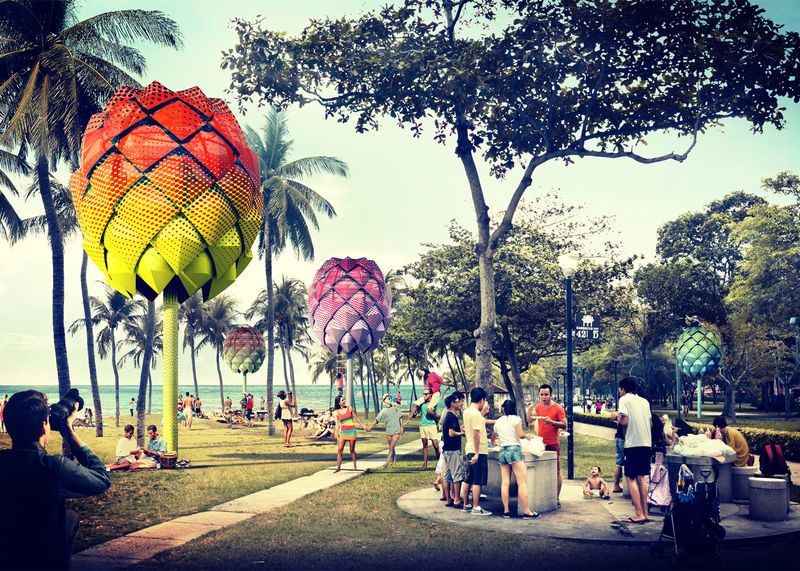 Upcycled Plastic Beach Huts