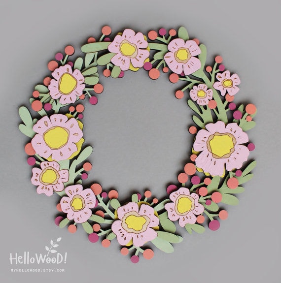 Wood-Cut Easter Wreaths