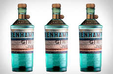 Turquoise-Tinted Gin Bottles