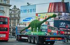 Giant Topiary Dinosaur Stunts
