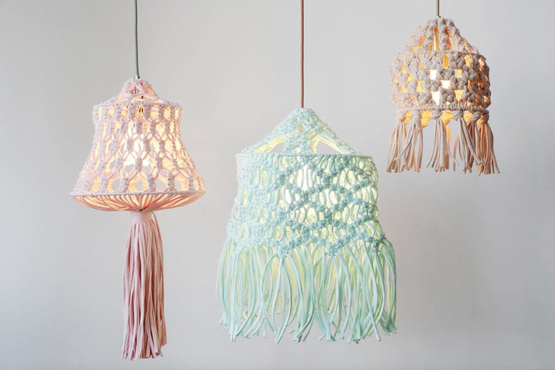 DIY Macrame Lampshades
