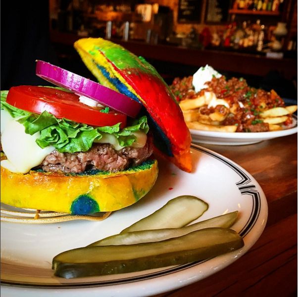 Rainbow Burger Buns