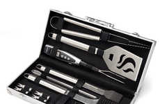 Sleek Suitcase Grill Sets