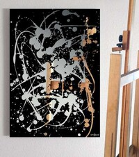 Splattered Metallic Mirror Artwork Image 2