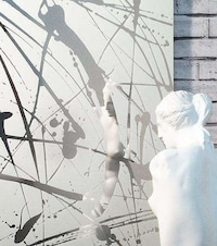 Splattered Metallic Mirror Artwork Image 8