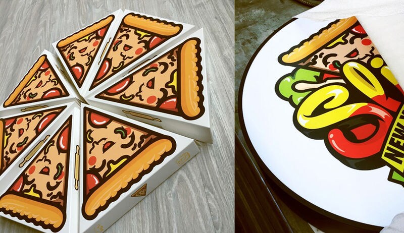 Cartoonish Pizza Boxes