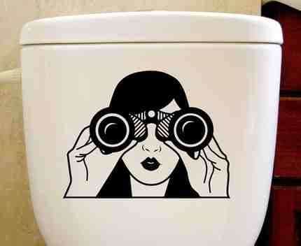 Surveillance-Themed Toilet Decals