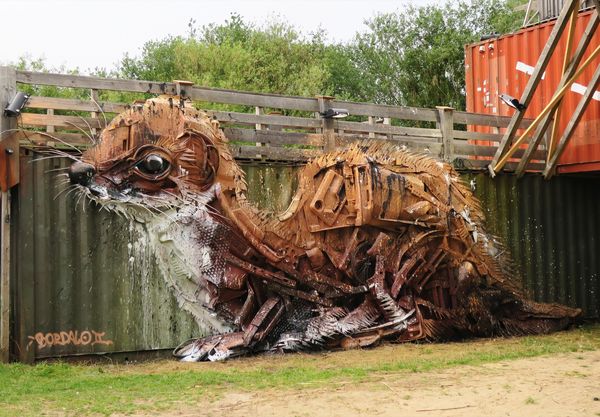 Upcycled Animal Art Installations