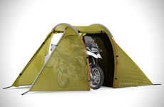 Motorcycle-Incorporating Tents