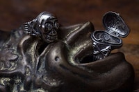 Diamond-Accented Skull Rings Image 2