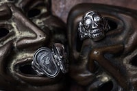 Diamond-Accented Skull Rings Image 3