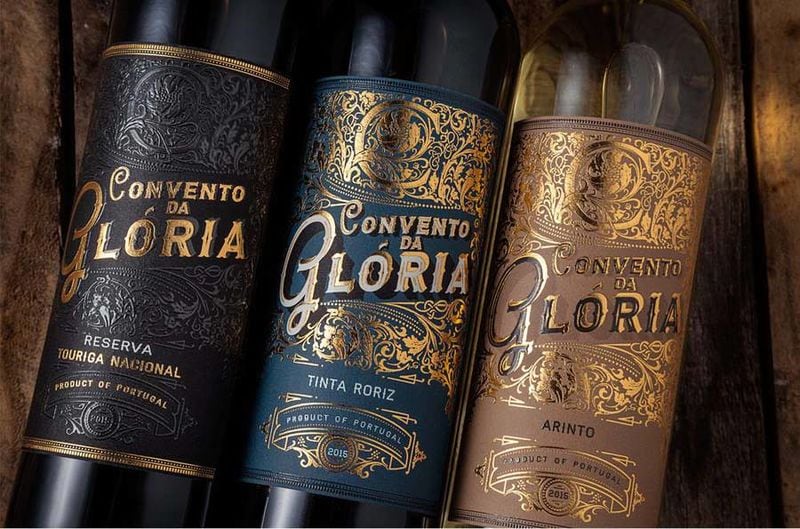 Gold-Embossed Wine Branding