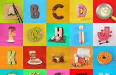 Realistic 3D Food Letters