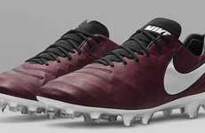 Wine-Hued Soccer Shoes