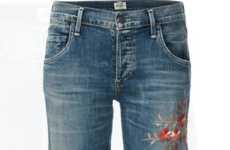 Embroidered Floral Jeans