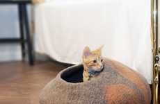 Handmade Felted Cat Beds