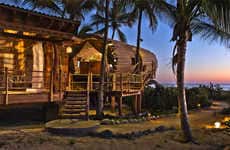 Cylindrical Bamboo Huts