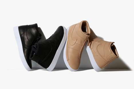 Simplistic Leather-Wrapped Sneakers