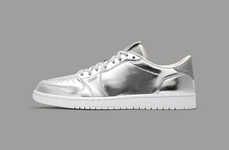 Minimally Branded Silver Sneakers