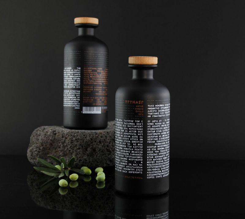 Ancient Typography Oil Bottles