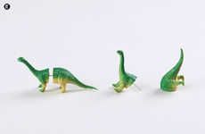 Upcycled Dinosaur Earrings
